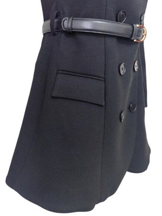 Self-Portrait Black Wool Crepe Mini Dress - Picture 10 of 11